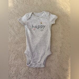 Carter's Light Gray Baby Bodysuit - Happy Girl Design